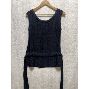 Marni Blue Crinkle Sleeveless Top with Tie-Front Detail Size Small See photos